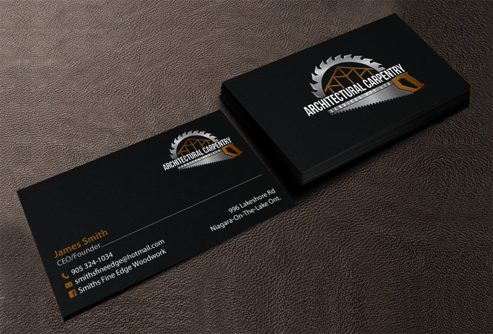 Diseño de Tarjeta de Presentación por chandrayaan.creative para Smith's Fine Edge Woodwork | Diseño #11194517