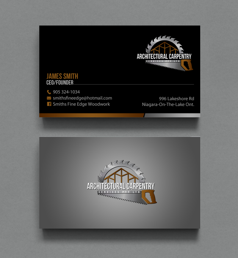 Business Card Design by chandrayaan.creative for Smith's Fine Edge Woodwork | Design #11194519