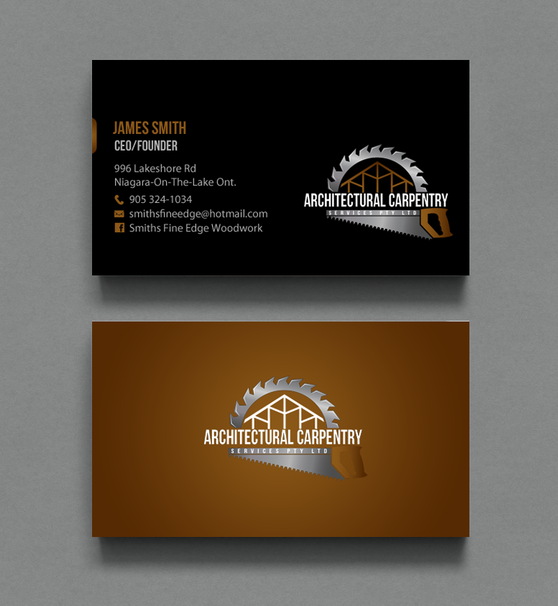 Business Card Design by chandrayaan.creative for Smith's Fine Edge Woodwork | Design #11194520