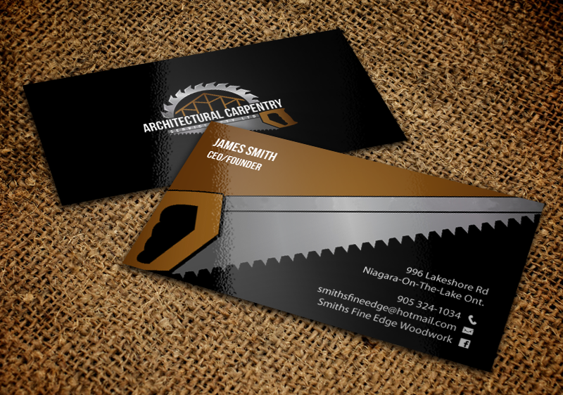 Business Card Design by chandrayaan.creative for Smith's Fine Edge Woodwork | Design #11197143