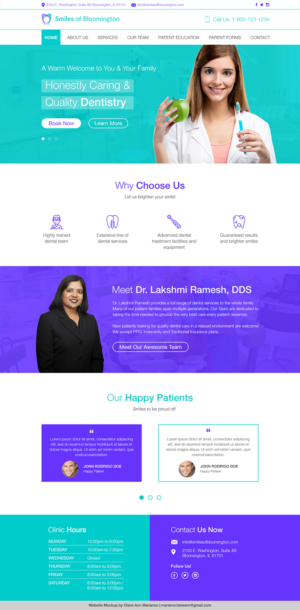 Smiles of Bloomington - Dental, needs a redesign | Diseño Web por Claireative