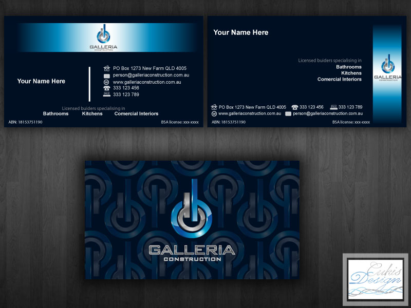 Business Card Design by cukisdesign for Galleria Construction | Design #475374