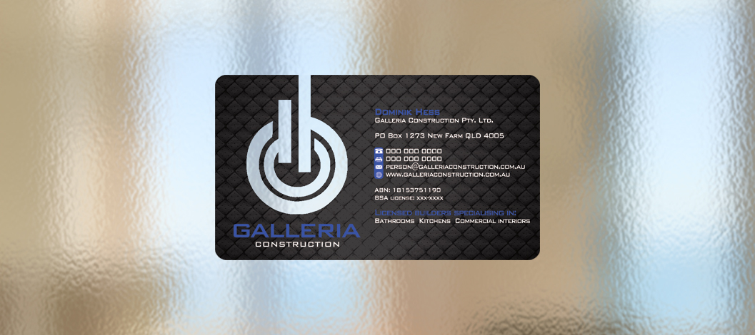Business Card Design by diRtY.EMM for Galleria Construction | Design #476606