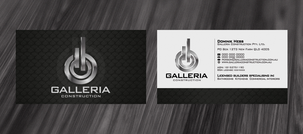 Business Card Design by diRtY.EMM for Galleria Construction | Design #478352