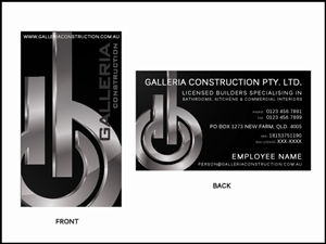 Business Card Design by Stellar Designs for Galleria Construction | Design: #476262