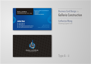 Business Card Design by Catherine Wong for Galleria Construction | Design: #480778