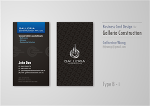 Business Card Design by Catherine Wong for Galleria Construction | Design: #480786