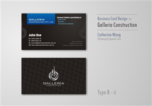 Business Card Design by Catherine Wong for Galleria Construction | Design: #480788