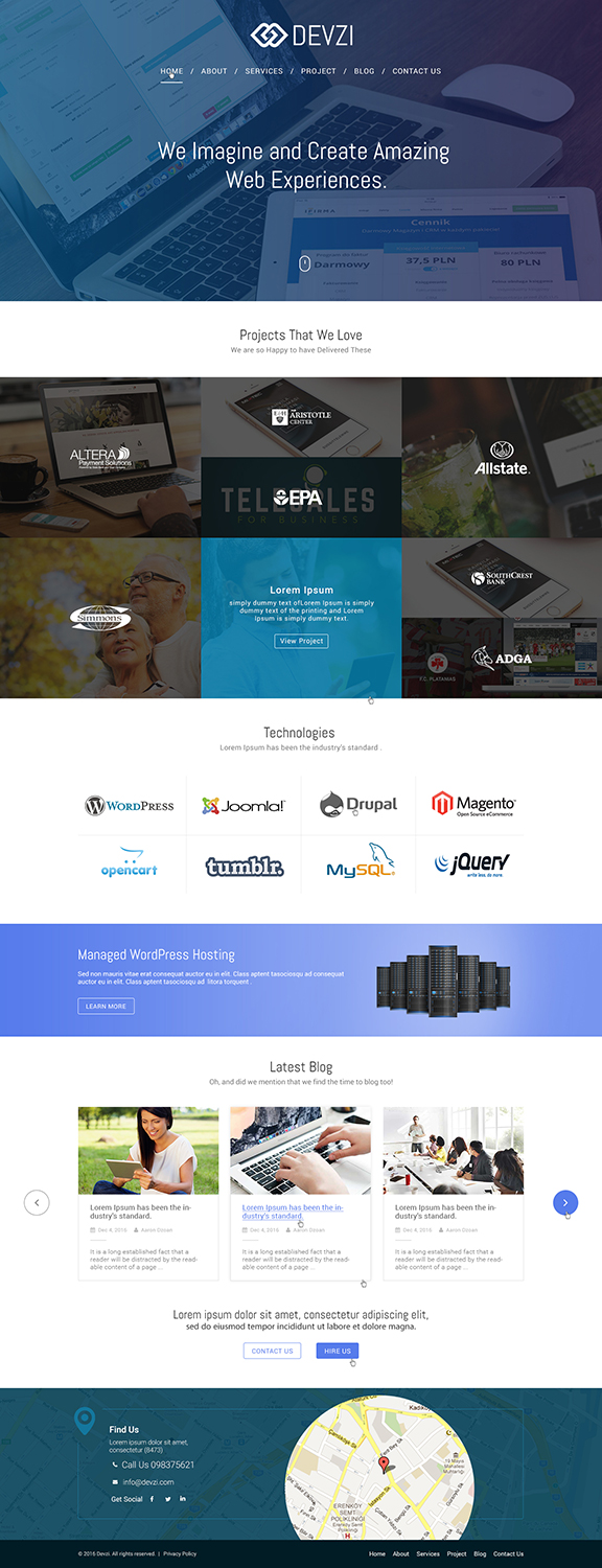 Diseño Web por Ved Web Services para Devzi | Diseño #11210176