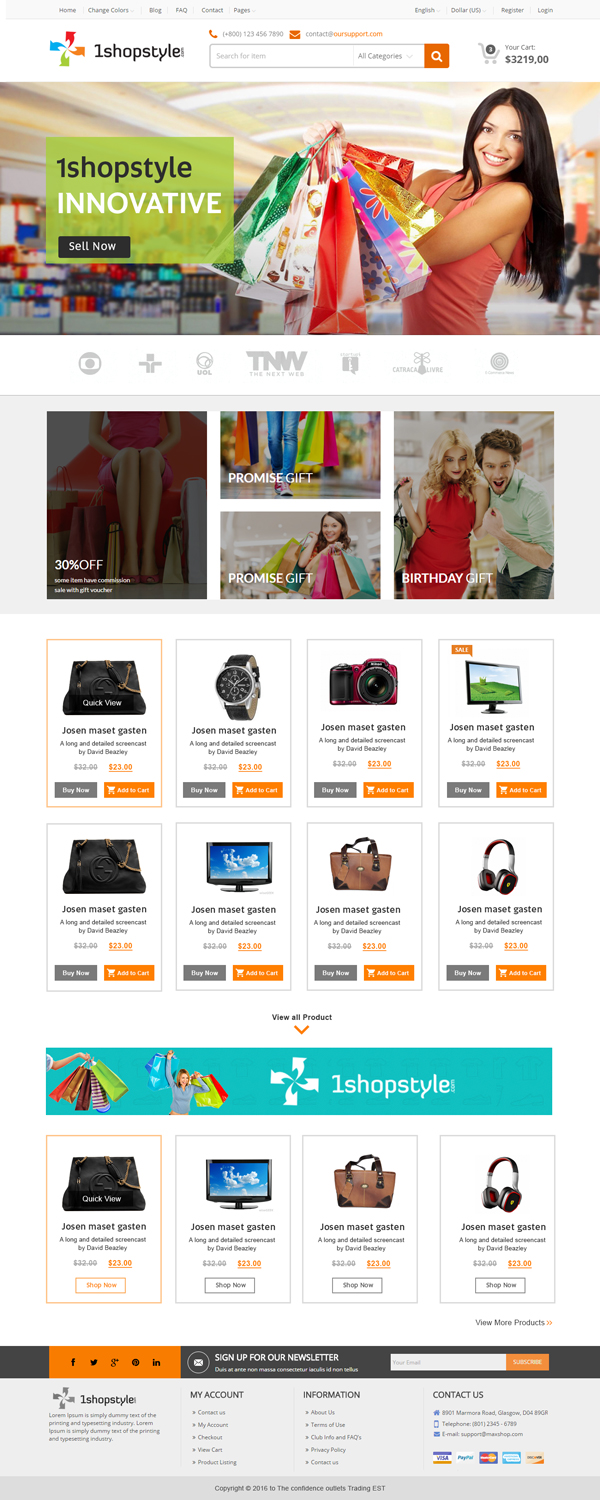 Web Design by Xclusive Designers for 1shopstyle.com | Design #11215528