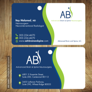 Business Card Design by adiazudin for Advanced Brain & Spine | Design #11292058