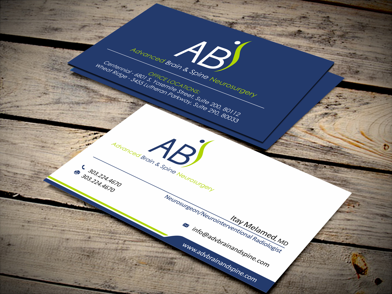Business Card Design by SKYdesign for Advanced Brain & Spine | Design #11211956