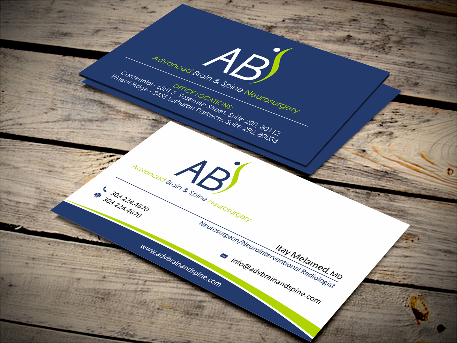 Business Card Design by SKYdesign for Advanced Brain & Spine | Design #11211957