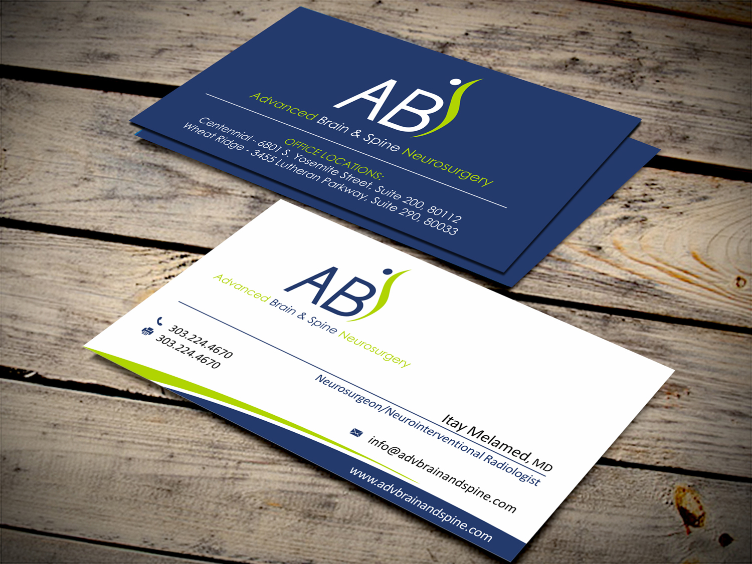 Business Card Design by SKYdesign for Advanced Brain & Spine | Design #11211958