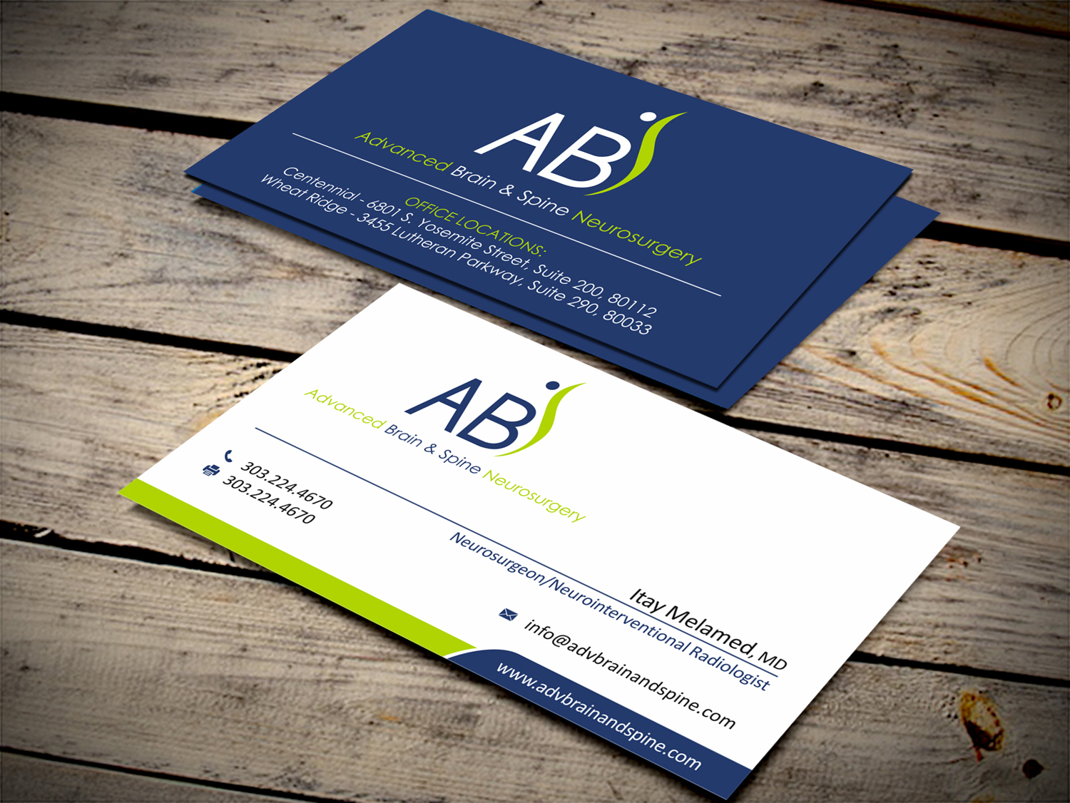 Business Card Design by SKYdesign for Advanced Brain & Spine | Design #11211959