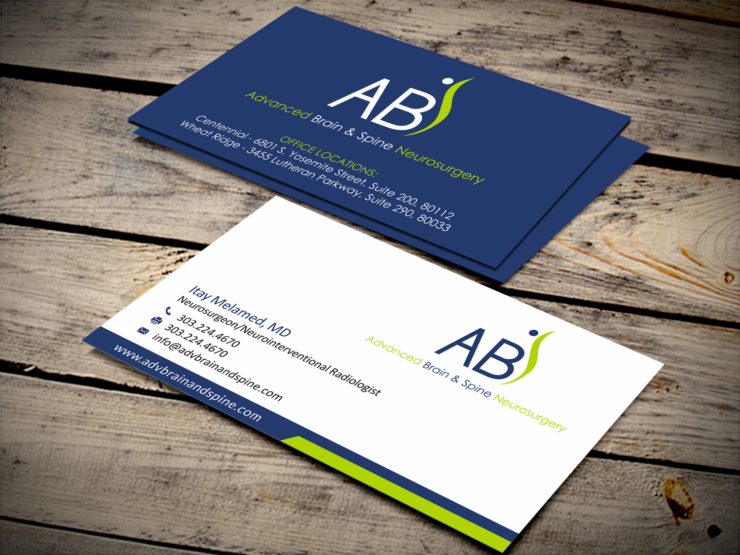 Business Card Design by SKYdesign for Advanced Brain & Spine | Design #11211963