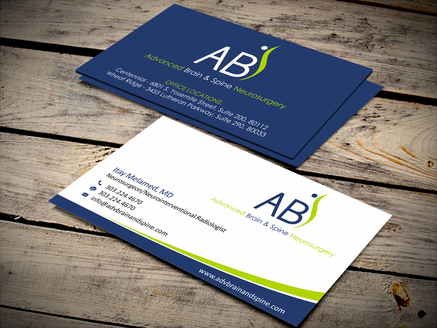 Business Card Design by SKYdesign for Advanced Brain & Spine | Design #11211964