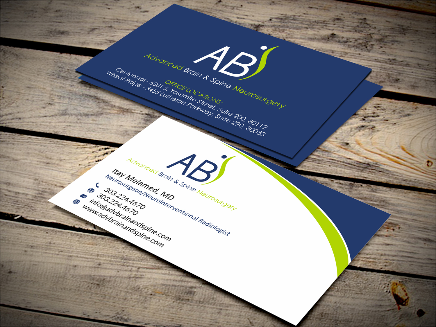 Business Card Design by SKYdesign for Advanced Brain & Spine | Design #11211966