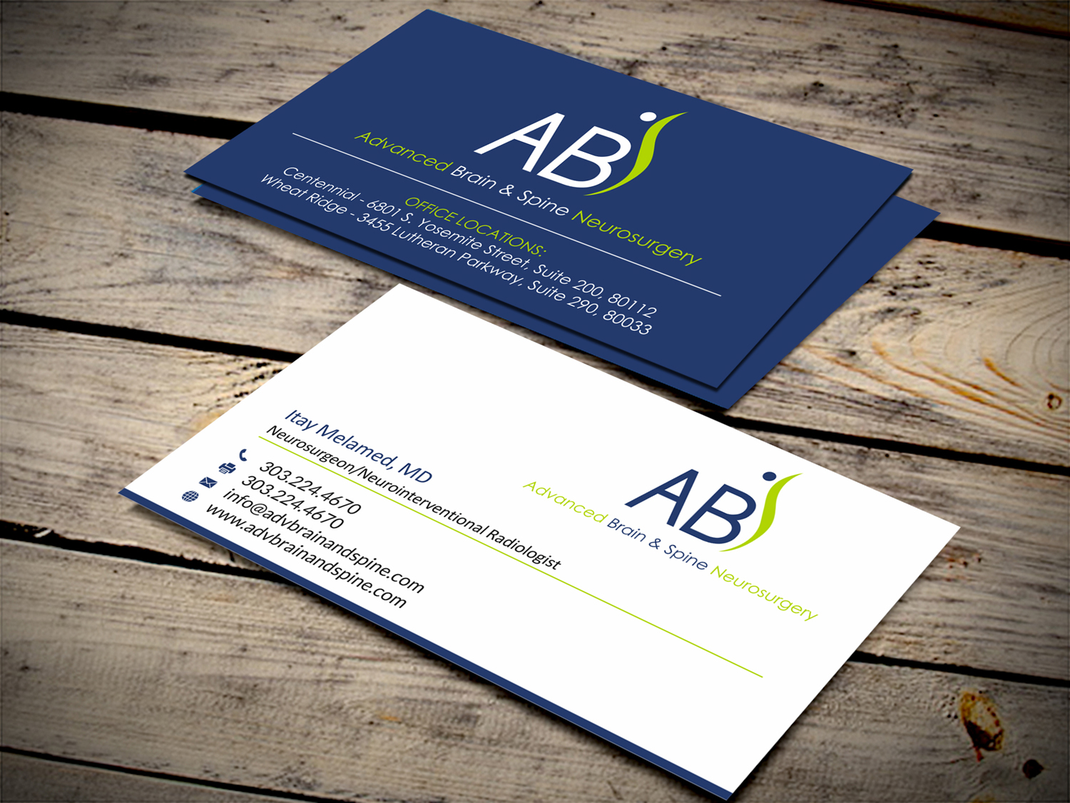 Business Card Design by SKYdesign for Advanced Brain & Spine | Design #11211976