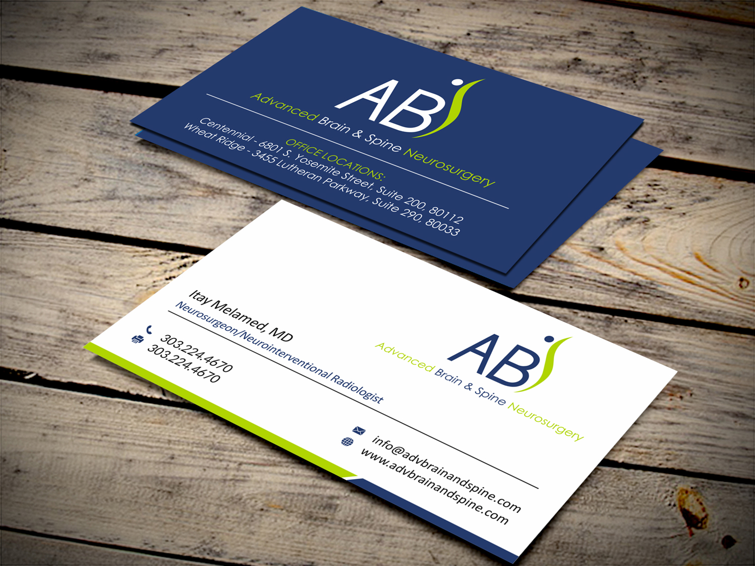 Business Card Design by SKYdesign for Advanced Brain & Spine | Design #11211980