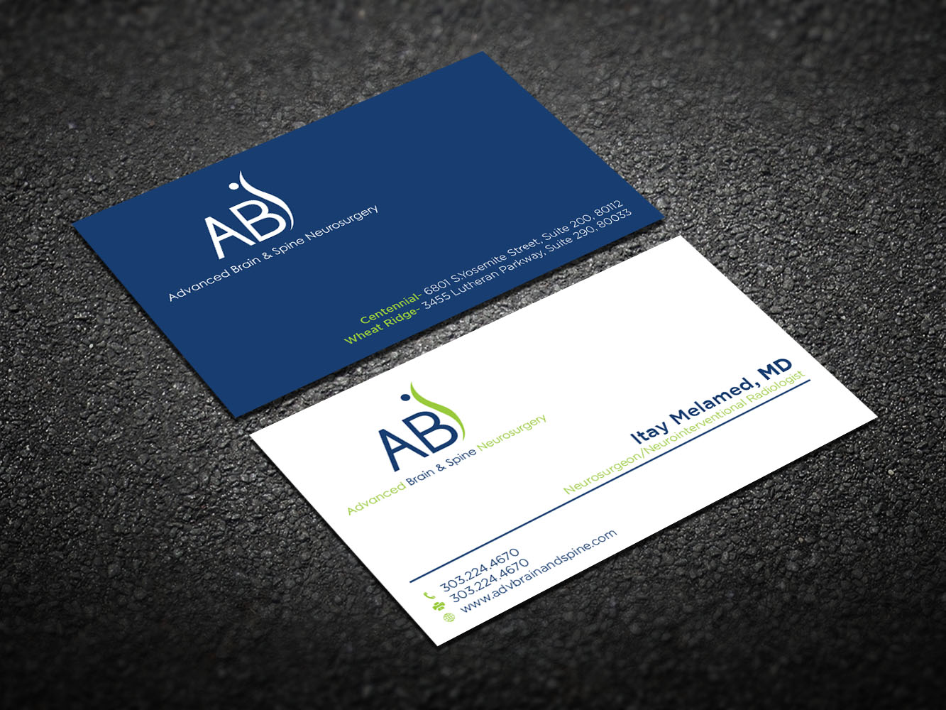 Visitenkarten-Design von Verified artistry (Design garden) für Advanced Brain & Spine | Design #11215163