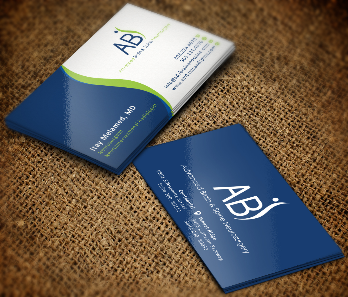 Business Card Design by Grafactory for Advanced Brain & Spine | Design #11226037