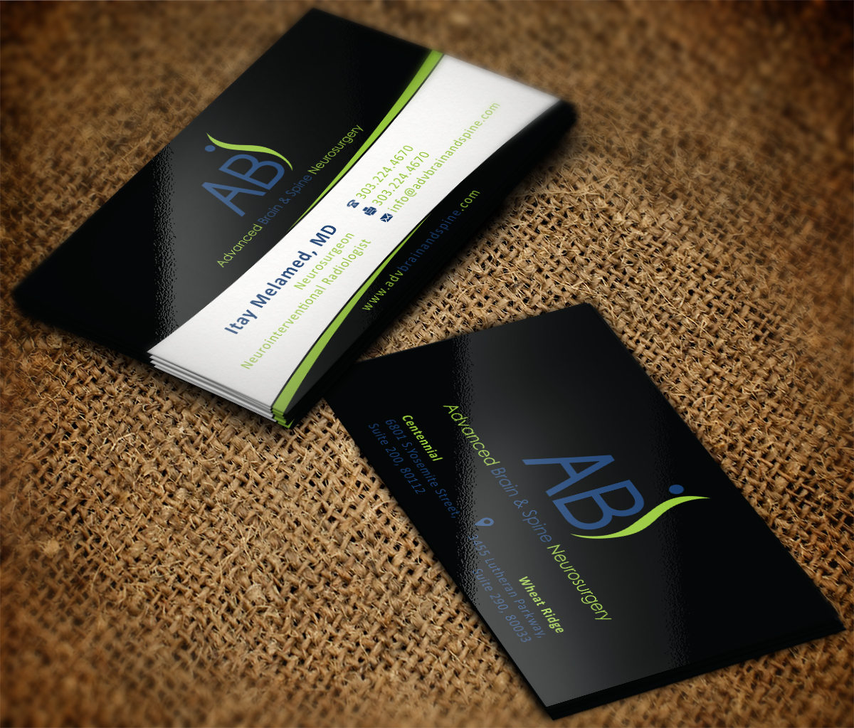Business Card Design by Grafactory for Advanced Brain & Spine | Design #11226580