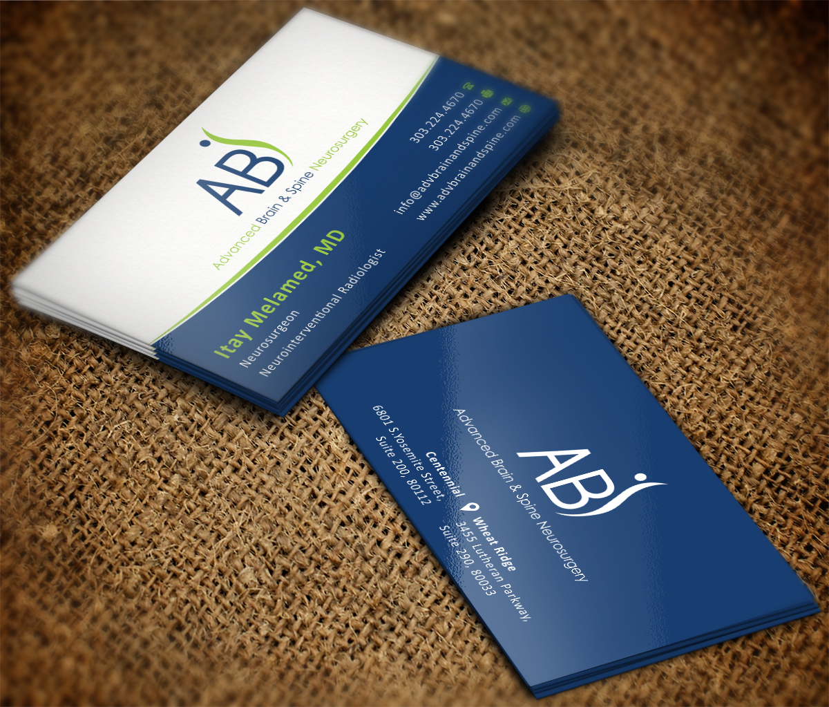 Business Card Design by Grafactory for Advanced Brain & Spine | Design #11226581