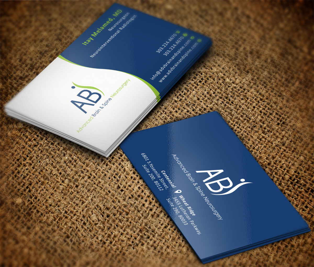Business Card Design by Grafactory for Advanced Brain & Spine | Design #11226582