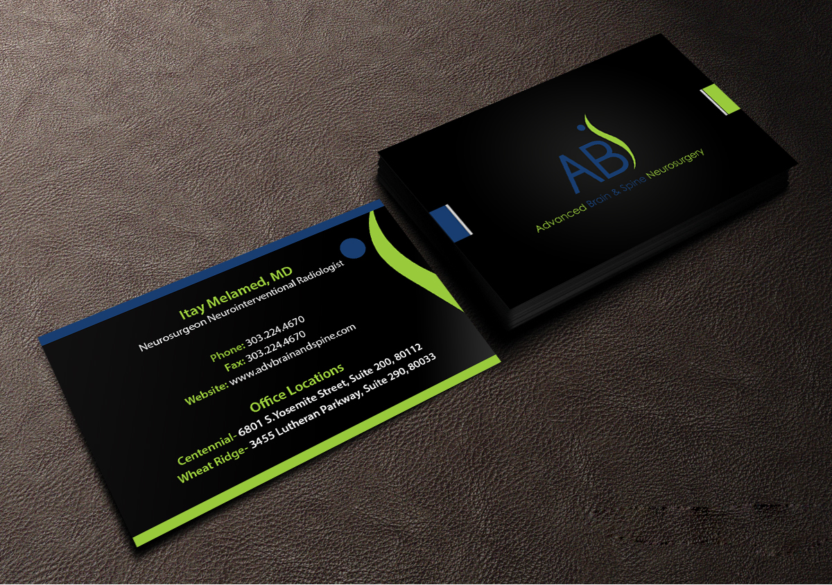 Visitenkarten-Design von Creations Box 2015 für Advanced Brain & Spine | Design #11212939