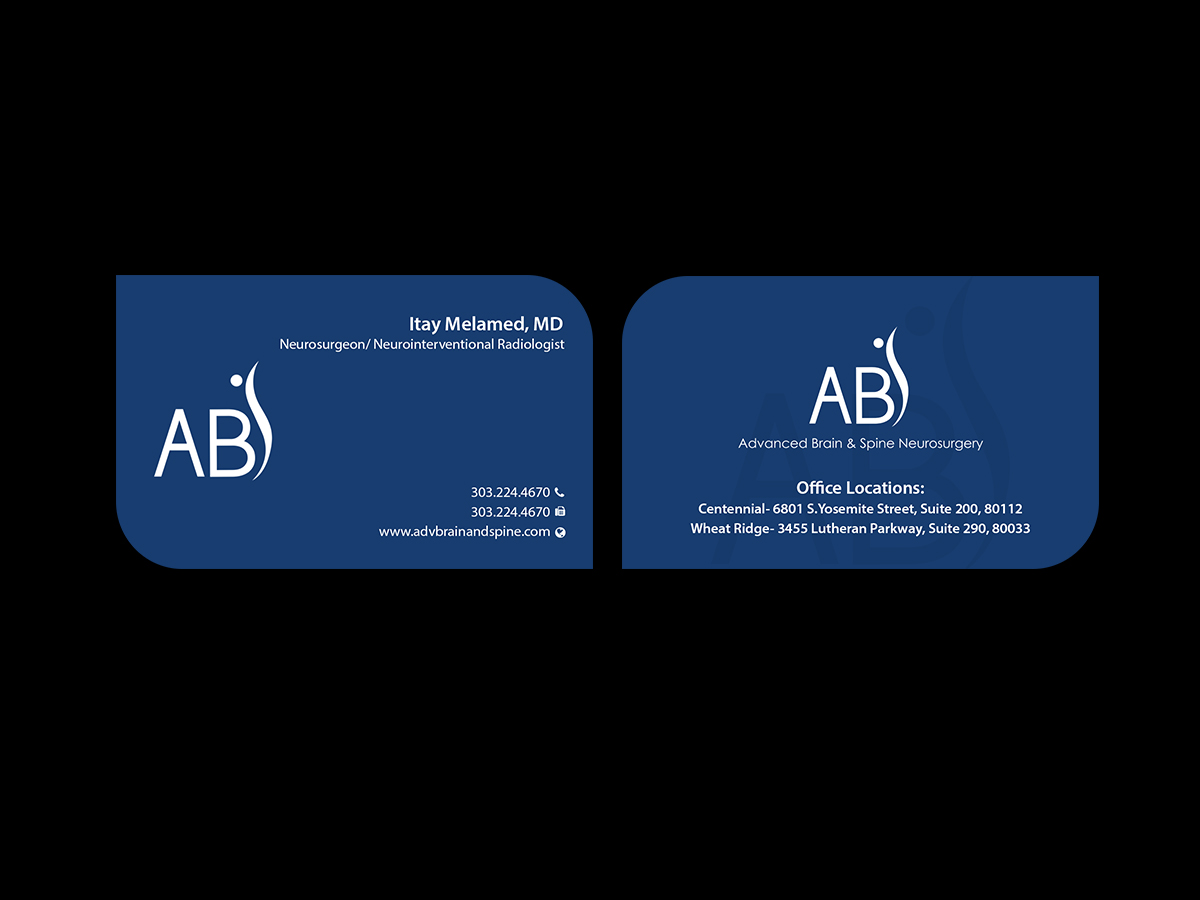 Business Card Design by Creations Box 2015 for Advanced Brain & Spine | Design #11212942