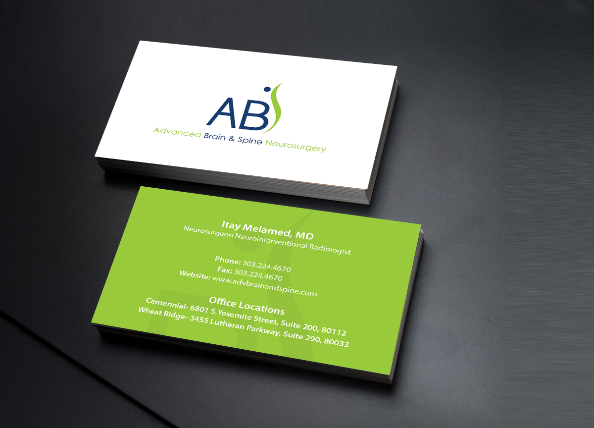 Business Card Design by Creations Box 2015 for Advanced Brain & Spine | Design #11212943