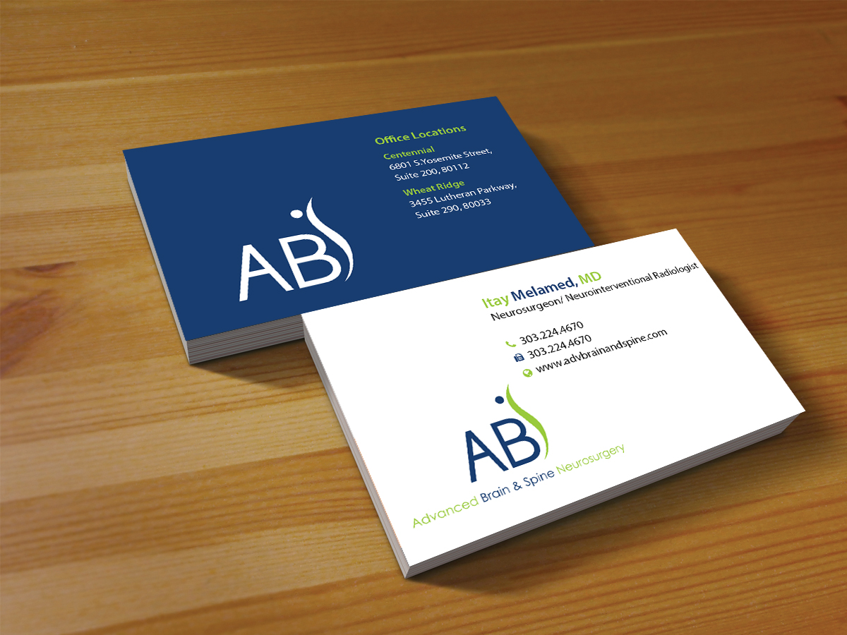 Business Card Design by Creations Box 2015 for Advanced Brain & Spine | Design #11212945