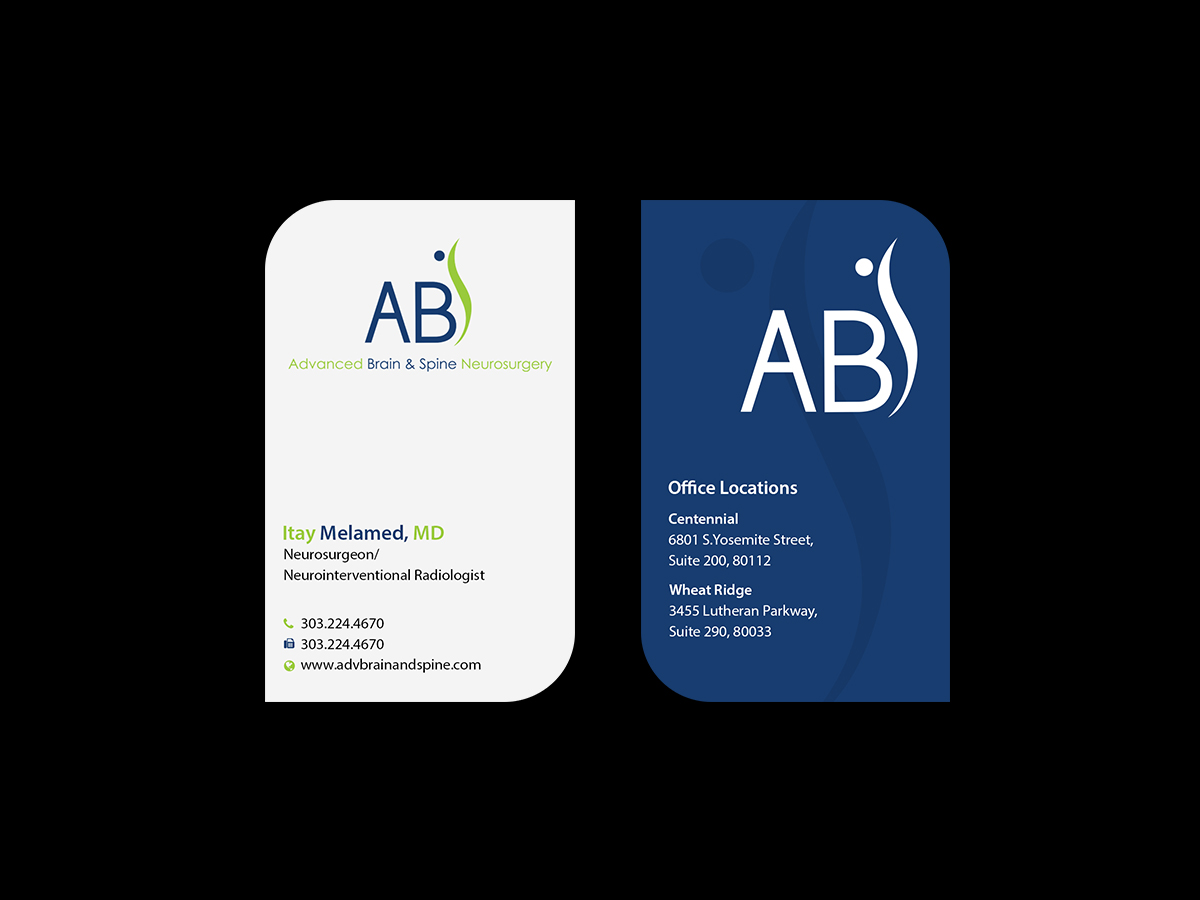 Business Card Design by Creations Box 2015 for Advanced Brain & Spine | Design #11212946