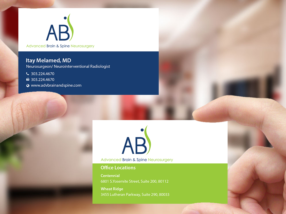 Visitenkarten-Design von Creations Box 2015 für Advanced Brain & Spine | Design #11212950