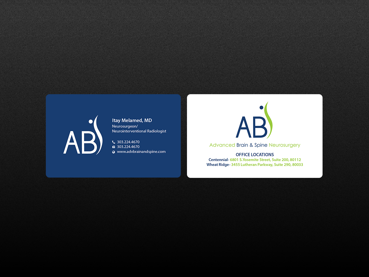 Design de Carte de Visite par Creations Box 2015 pour Advanced Brain & Spine | Design #11212959