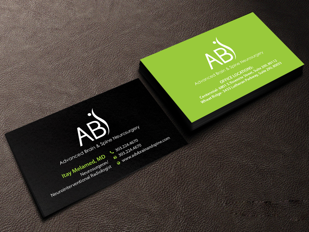 Business Card Design by Creations Box 2015 for Advanced Brain & Spine | Design #11212961