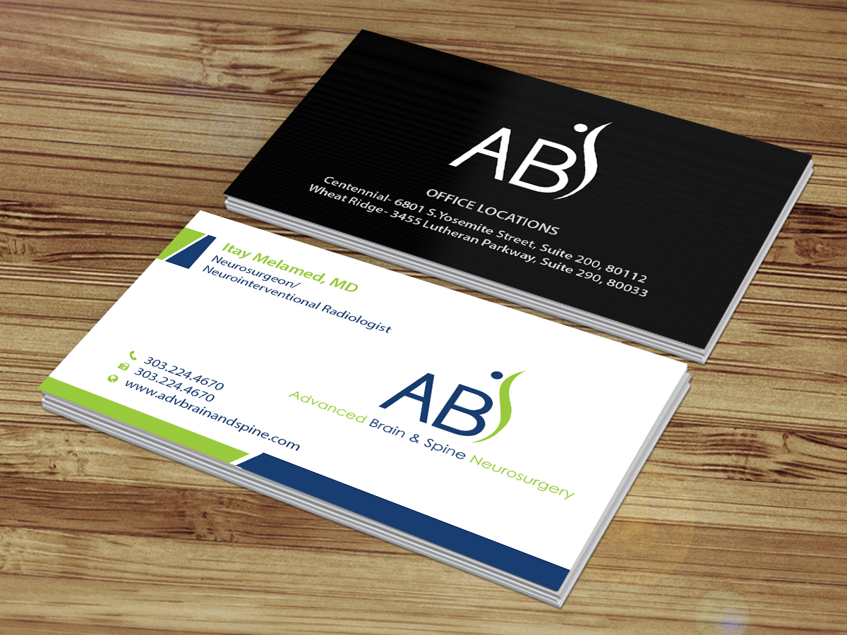 Design de Carte de Visite par Creations Box 2015 pour Advanced Brain & Spine | Design #11212962