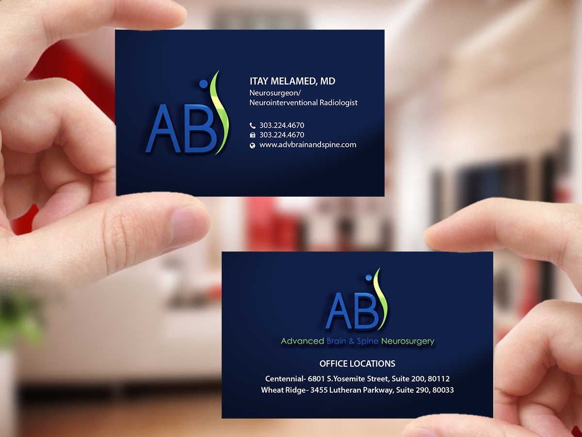 Design de Carte de Visite par Creations Box 2015 pour Advanced Brain & Spine | Design #11212963