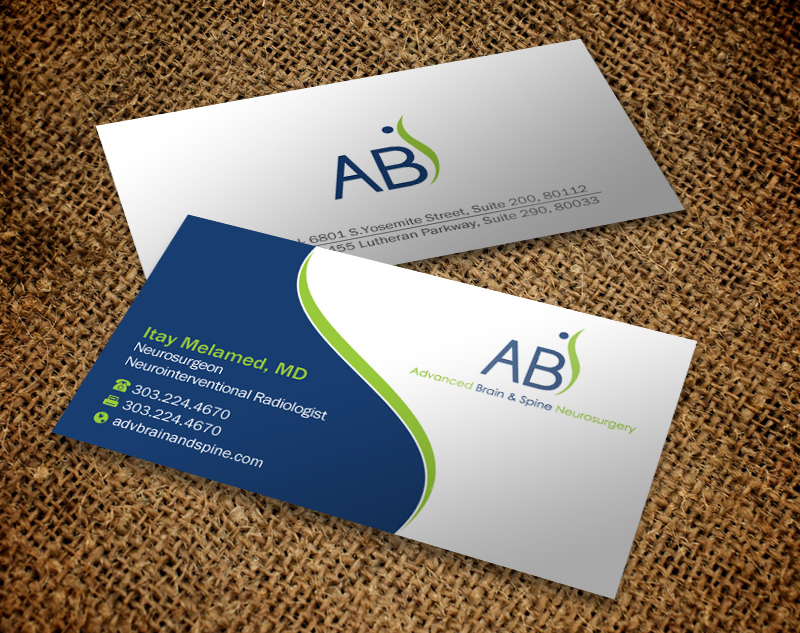 Business Card Design by Brand aid for Advanced Brain & Spine | Design #11222035
