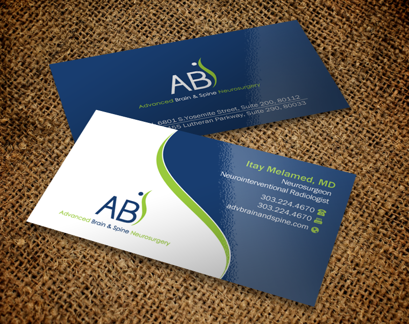 Business Card Design by Brand aid for Advanced Brain & Spine | Design #11222037