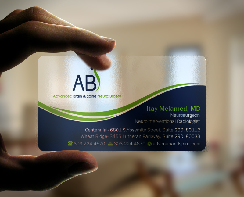 Visitenkarten-Design von Brand aid für Advanced Brain & Spine | Design #11222042