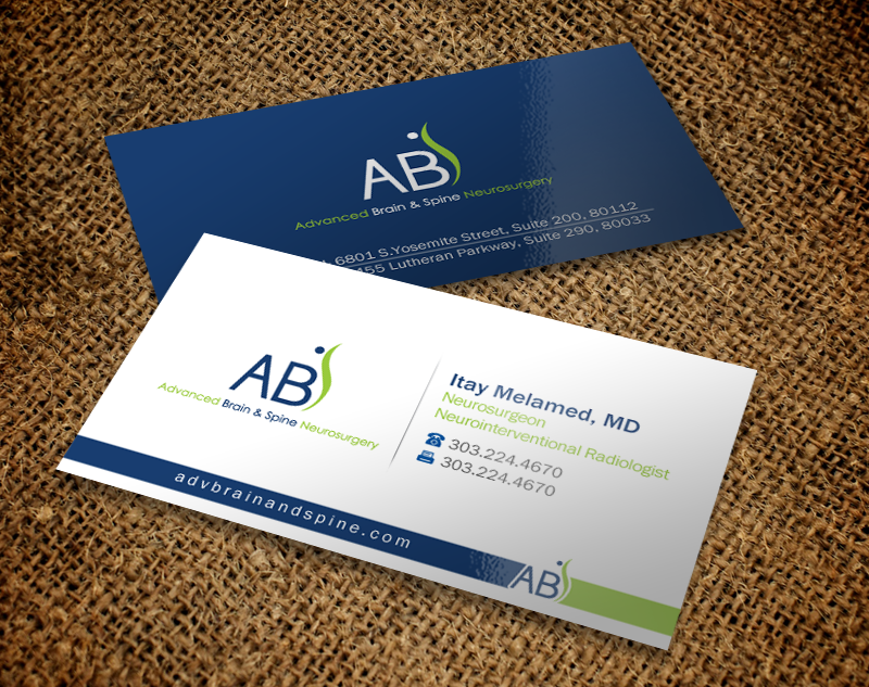 Business Card Design by Brand aid for Advanced Brain & Spine | Design #11222046