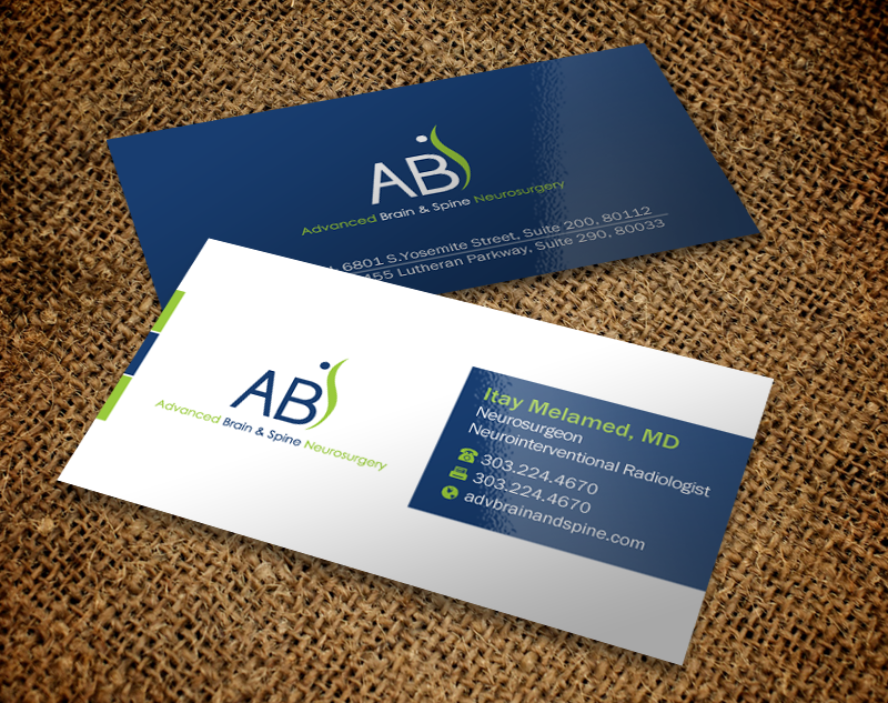 Business Card Design by Brand aid for Advanced Brain & Spine | Design #11240065