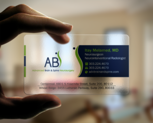 Business Card Design by Brand aid for Advanced Brain & Spine | Design: #11240068