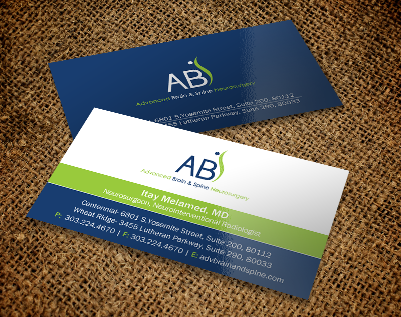 Business Card Design by Brand aid for Advanced Brain & Spine | Design #11240075