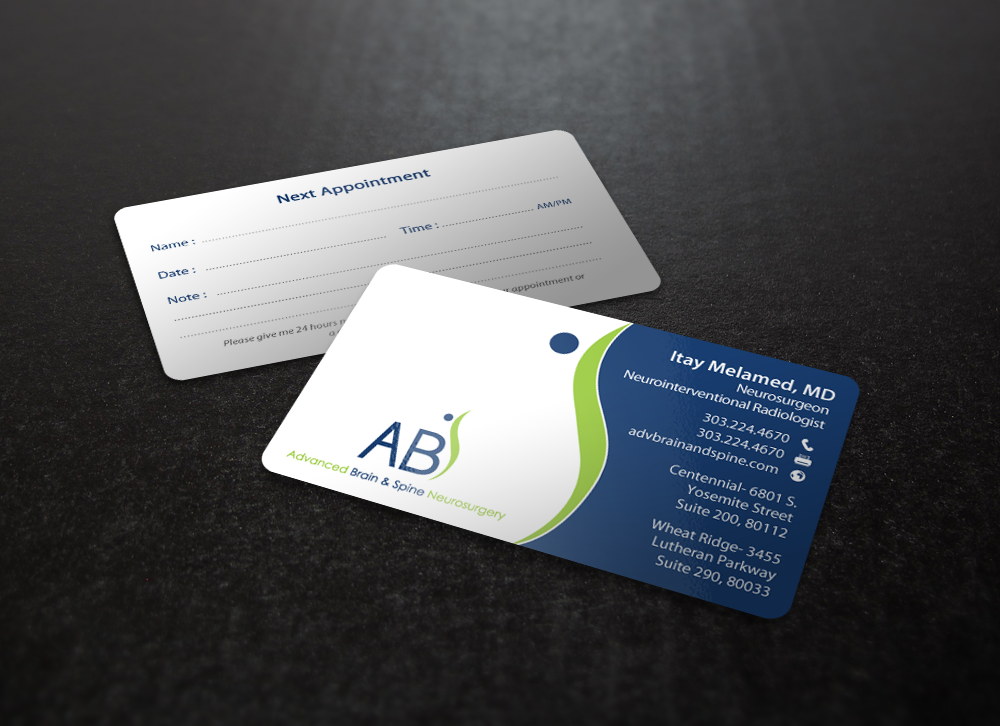 Visitenkarten-Design von chandrayaan.creative für Advanced Brain & Spine | Design #11208032