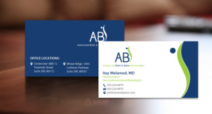 Business Card Design by chandrayaan.creative for Advanced Brain & Spine | Design: #11208036