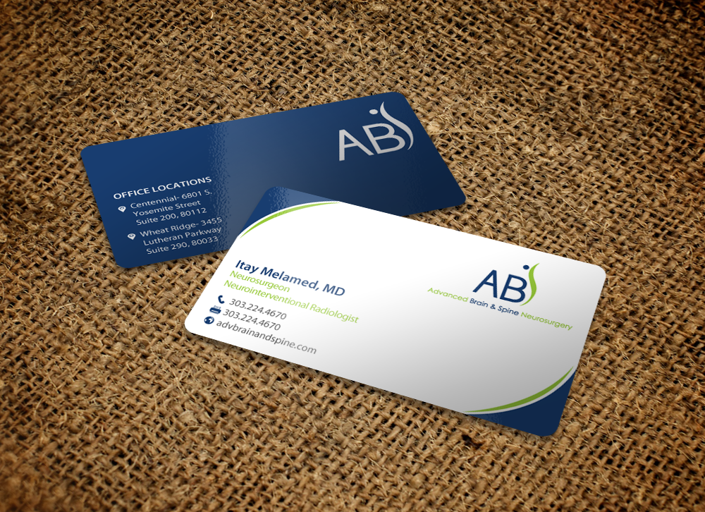 Visitenkarten-Design von chandrayaan.creative für Advanced Brain & Spine | Design #11240050