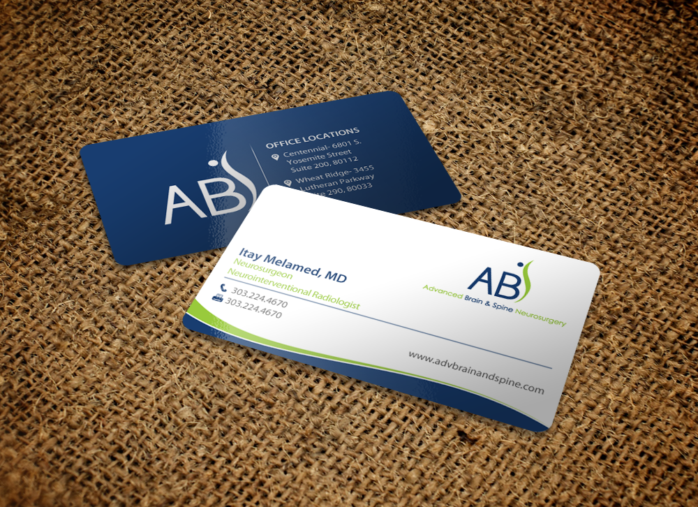 Business Card Design by chandrayaan.creative for Advanced Brain & Spine | Design #11240058